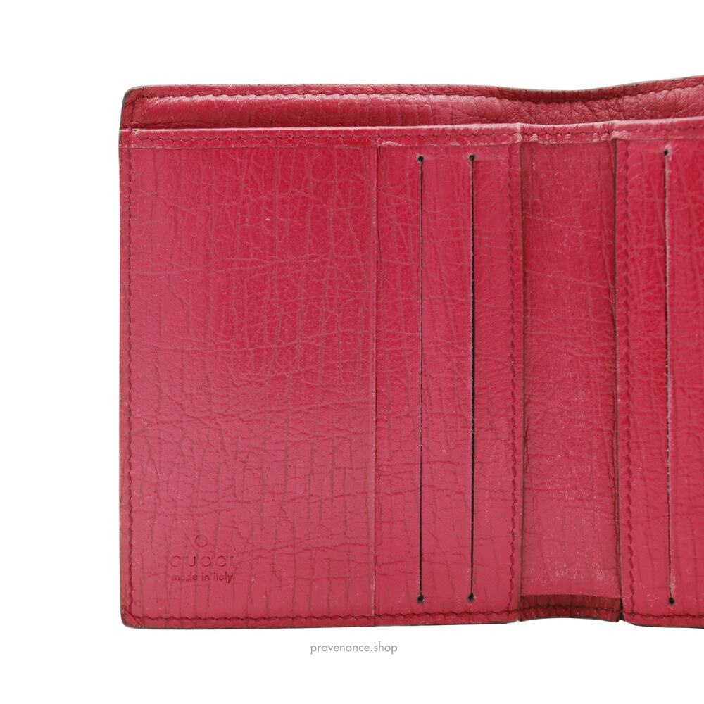 🔴 Gucci Trifold Wallet - GG Supreme Pink - Picture 8 of 9
